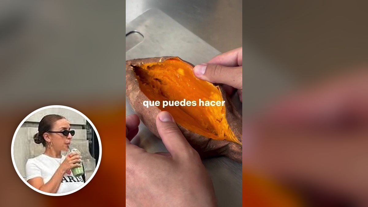 Boniato en airfryer de Irene, con su foto de perfil en un montaje de HolyCook