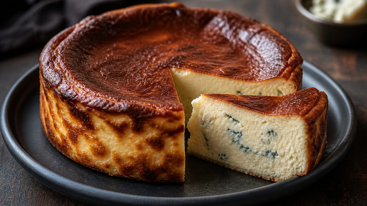 Cheesecake La Viña con queso gorgonzola, receta de albacetrix