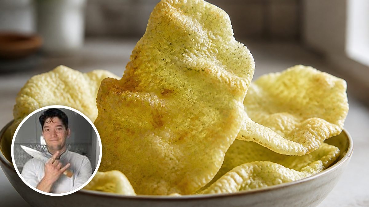 Crujiente de arroz de Íñigo Isao Sakai, con su foto de perfil en un montaje de HolyCook