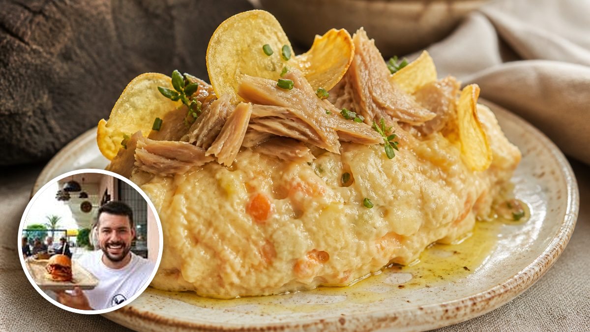 Ensaladilla con atún de Adrián González, con su foto de perfil en un montaje de HolyCook