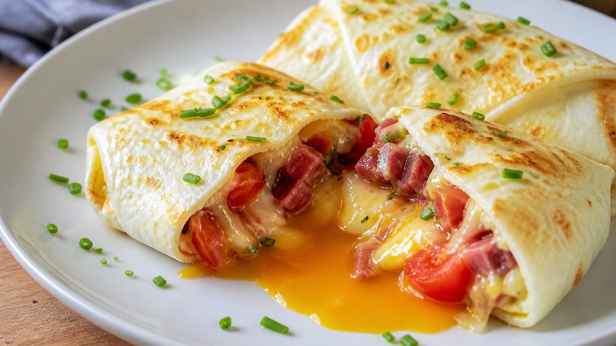 Entrante de huevo con tomate, jamón, queso y cebollino, receta de Las recetas de mi madre