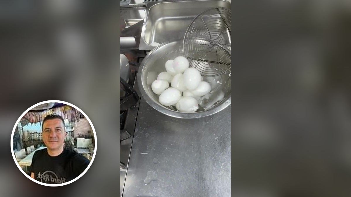 Huevos cocidos perfectos de Giannino Angelo, con su foto de perfil en un montaje de HolyCook
