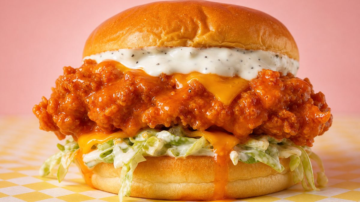 Tras 50 pruebas, missmrchili corona su burger: pollo en búfalo y lechuga con ranch