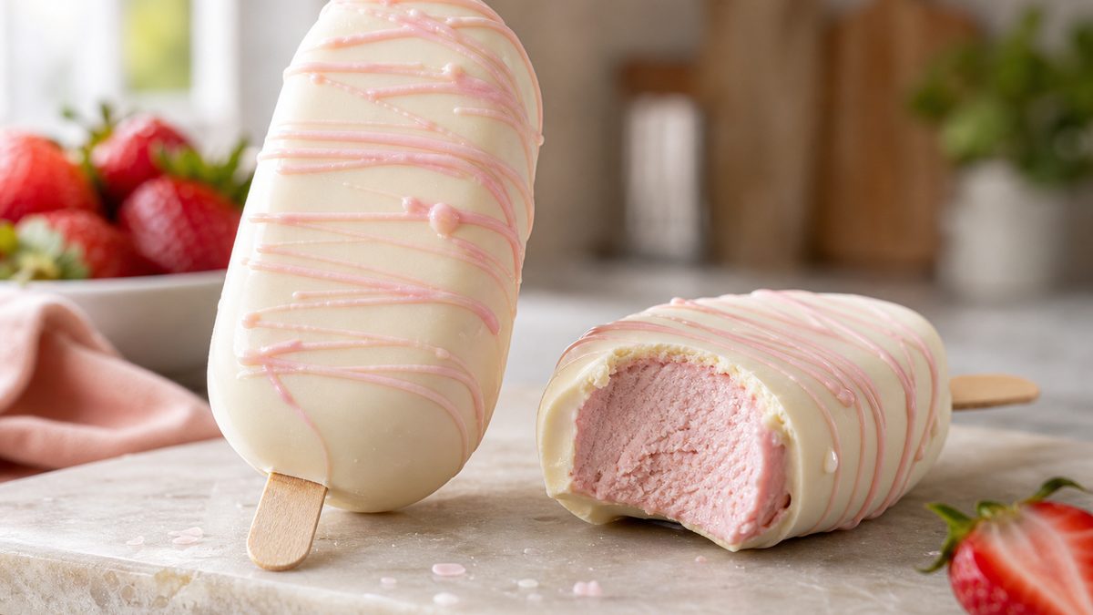 @twogaypapas: nata (solo la parte sólida) de una lata de coco para unos Magnum de fresa más cremosos