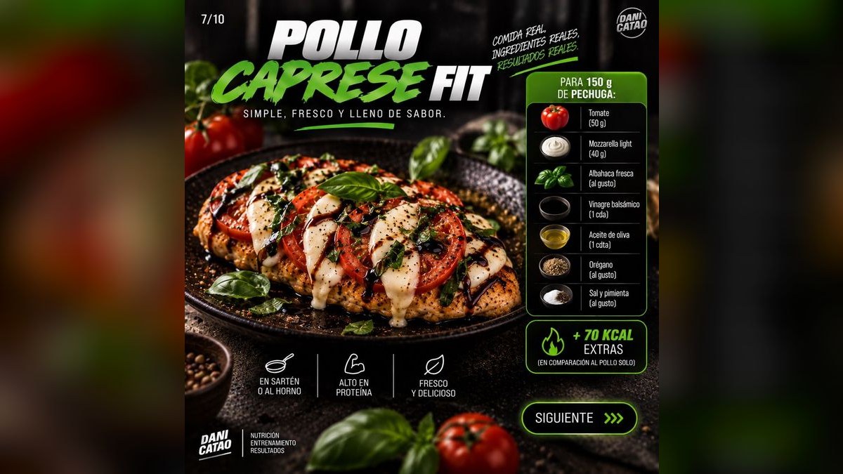 Pollo caprese Fit, receta de danicatao
