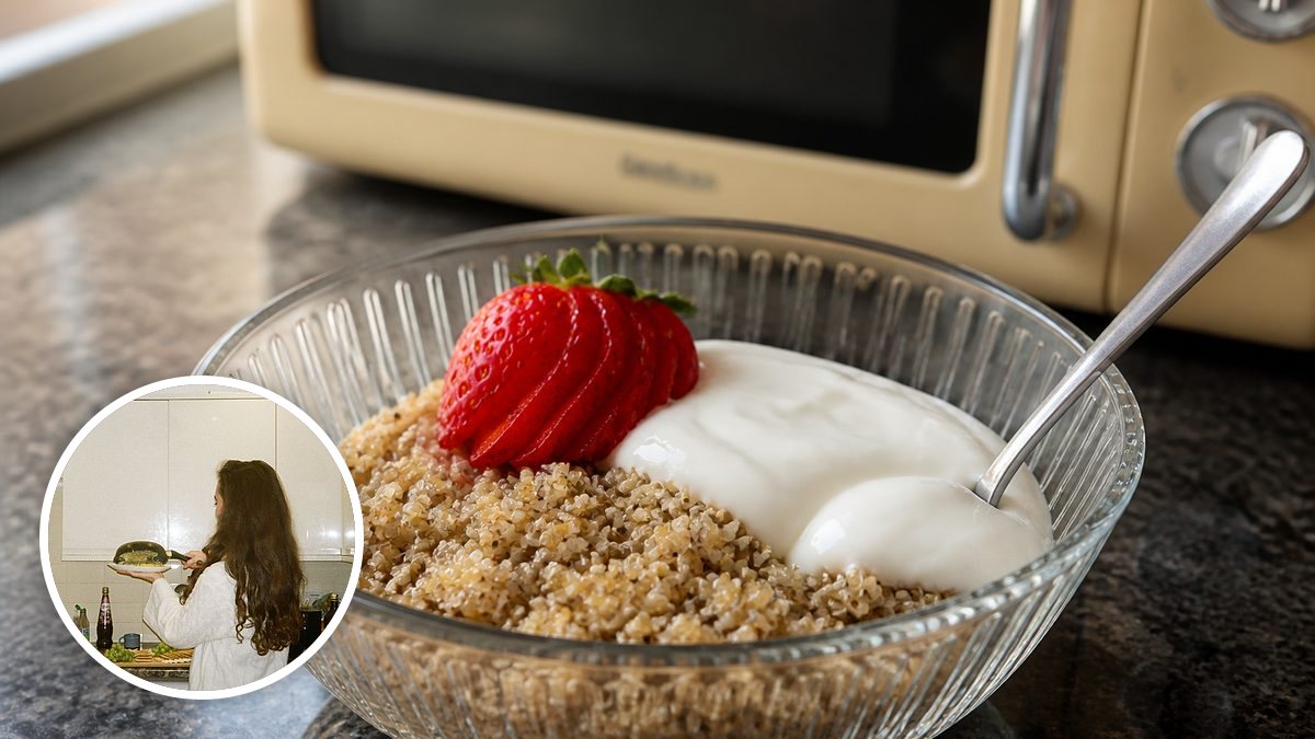 Quinoa cocida de Paula, con su foto de perfil en un montaje de HolyCook