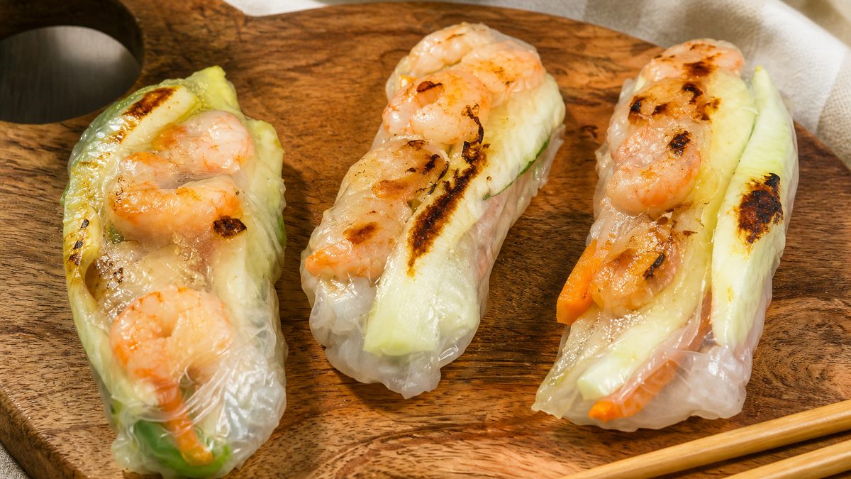 Rollitos de gambas y verduras, receta de healthyfoodlaura