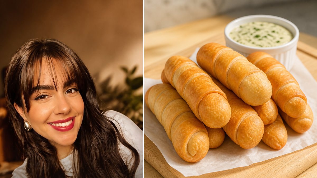 Sofía Cruz, cocinera, y su Tequeños venezolanos con salsa de ajo y perejil en un montaje de HolyCook